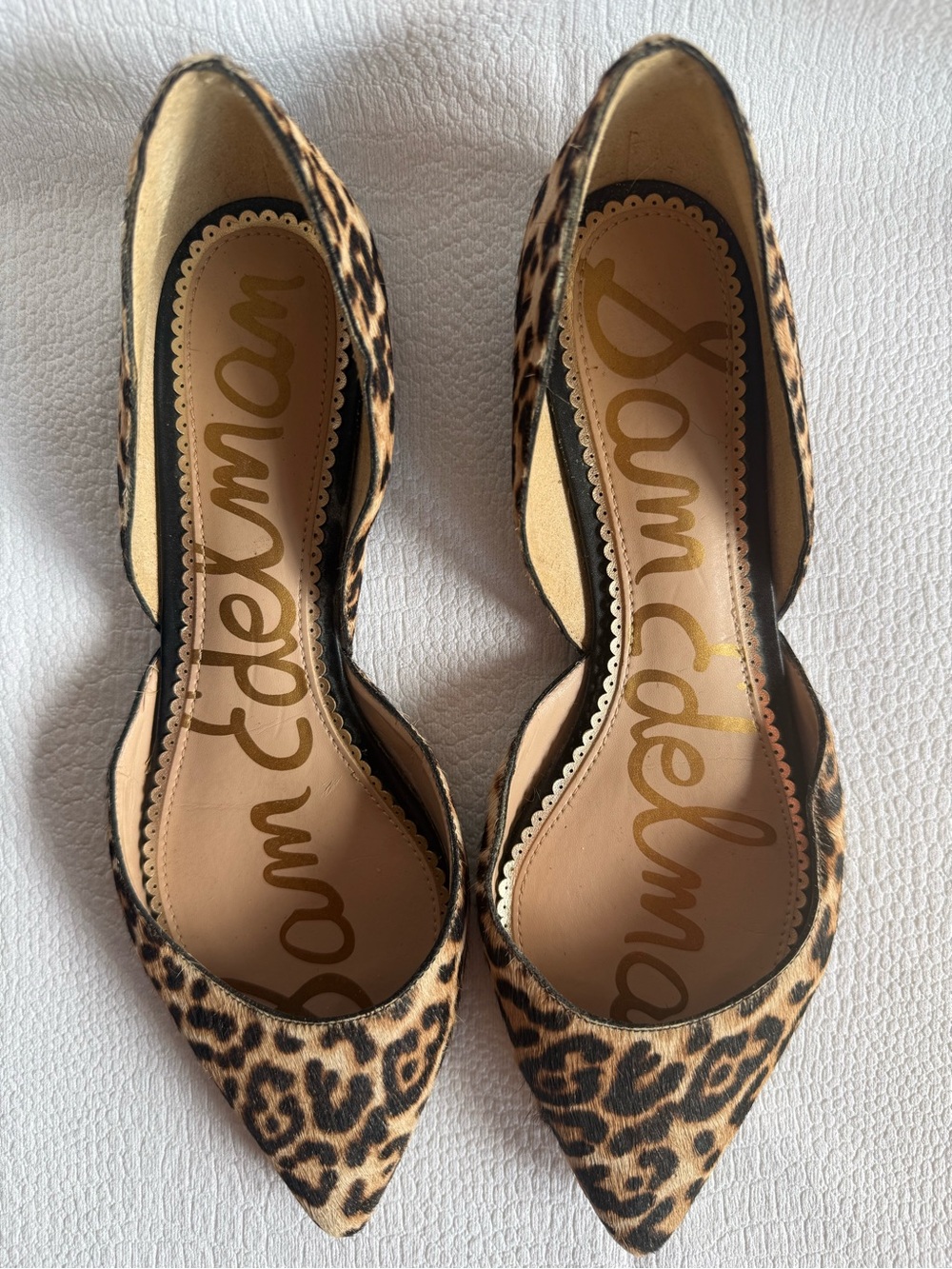 Sam Edelman “Rodney” Leopard Print Calf Hair D’Orsay Flats — Size 8.5